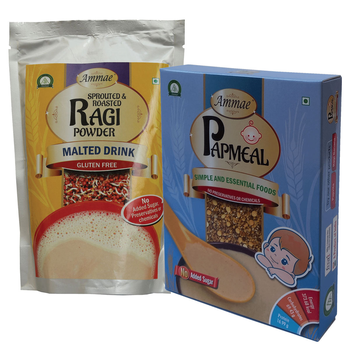 Sprouted Ragi Powder, 400g + Papmeal, 200g
