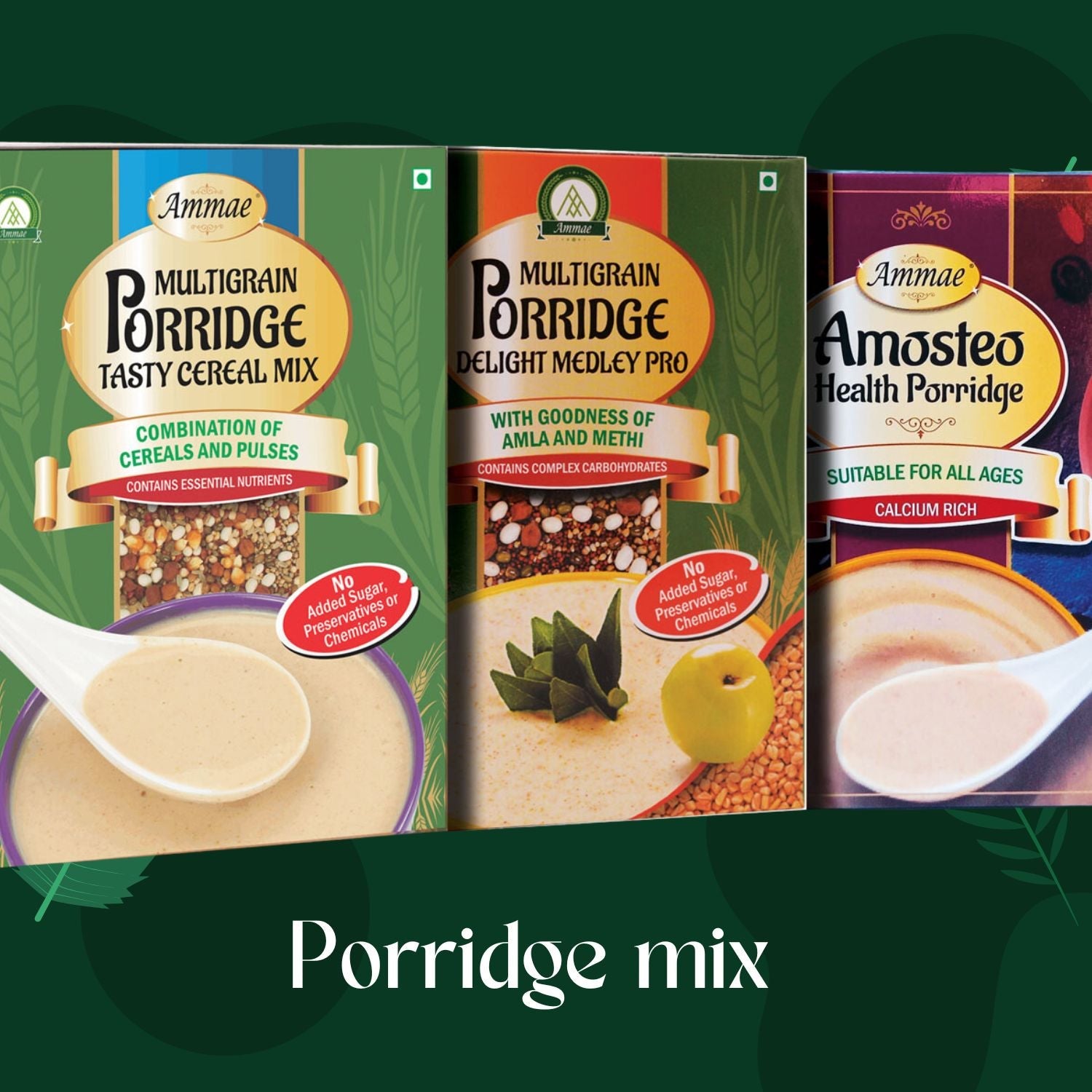 Shop Ammae porridge mixes made with millets, grains and pulses for balanced everyday nutrition and easy preparation