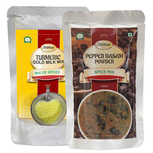 Instant Pepper Rasam, 100g + Turmeric Gold Milk Mix 100g