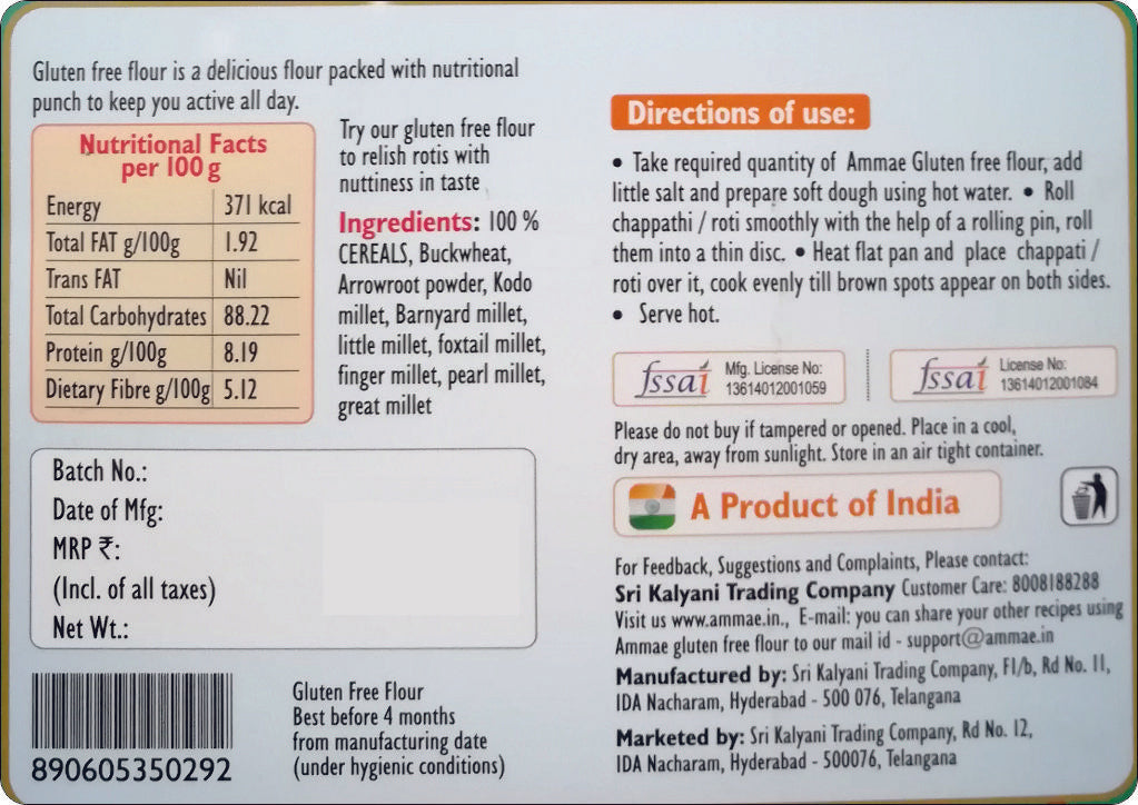 Gluten Free Flour (with mIllets)